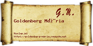 Goldenberg Mária névjegykártya